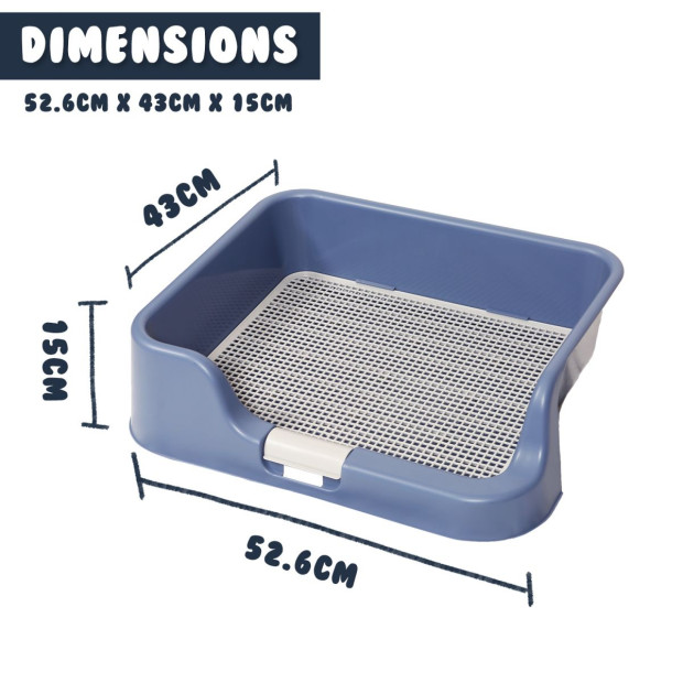 Pet Potty Tray Raised Walls T1 - Blue Image 6