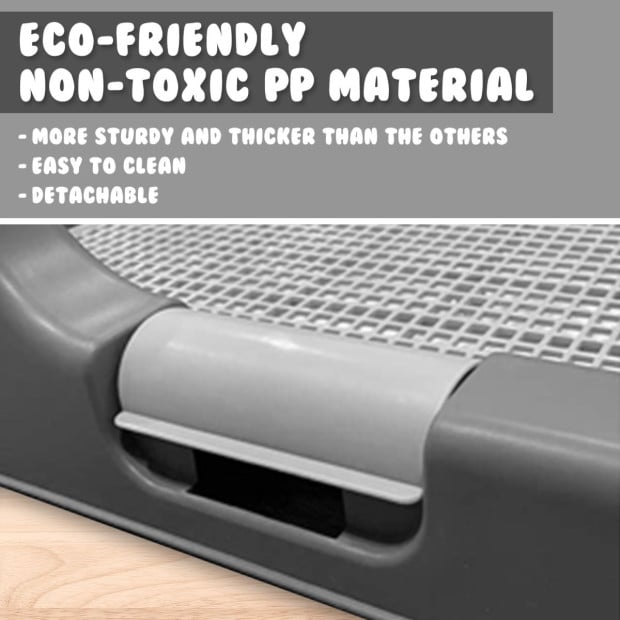 Pet Potty Tray Raised Walls T1 - Grey Image 4