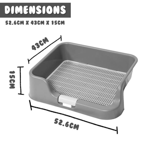 Pet Potty Tray Raised Walls T1 - Grey Image 8