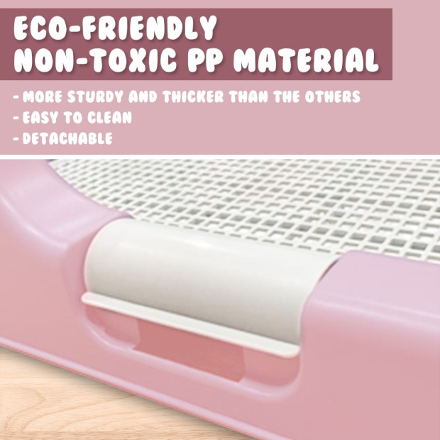 Pet Potty Tray Raised Walls T1 - Pink Image 3
