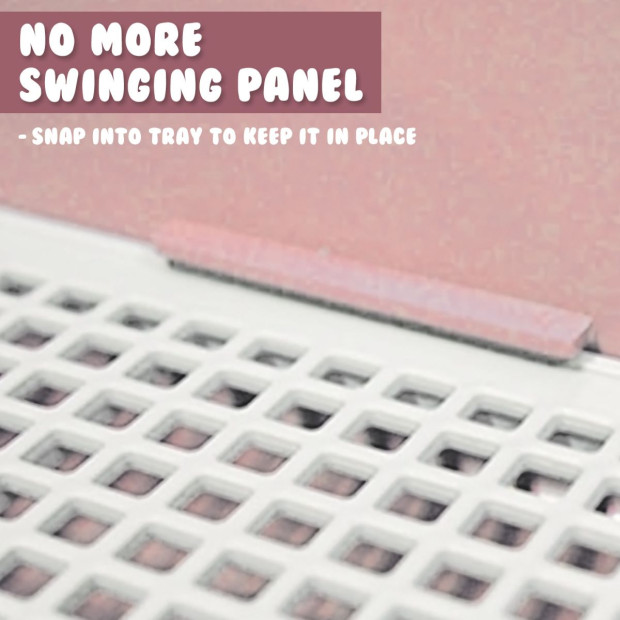 Pet Potty Tray Raised Walls T1 - Pink Image 4