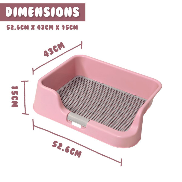 Pet Potty Tray Raised Walls T1 - Pink Image 7