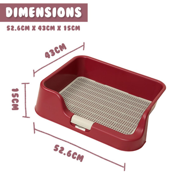 Pet Potty Tray Raised Walls T1 - Red Wine Image 8