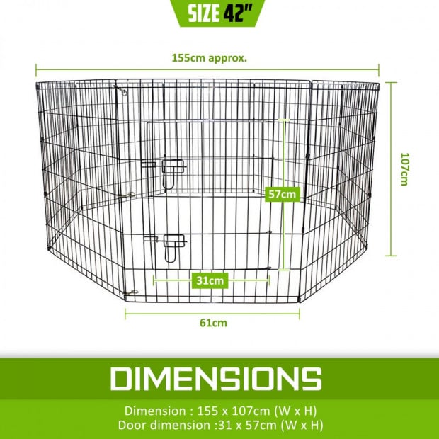 8 Panel Foldable Pet Playpen 42