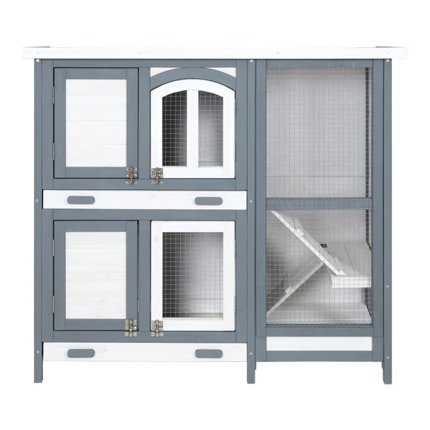 Rabbit Hutch Large Chicken Coop Wooden House Cage Pet Bunny Guinea Pig Image 3