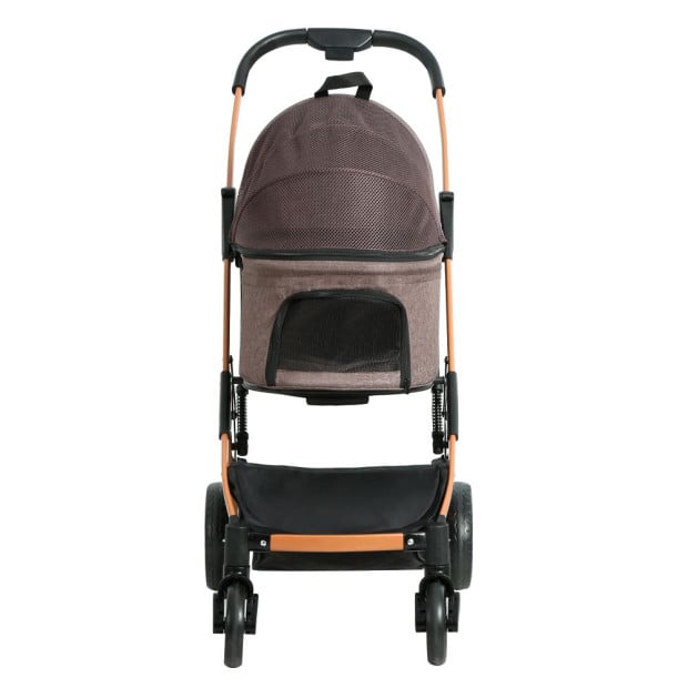 Pet Stroller Dog Pram Large Cat Carrier Travel Foldable 4 Wheels Image 4