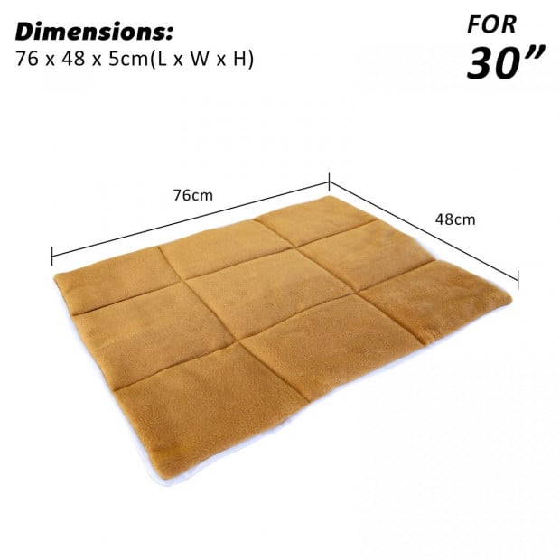 30in Foldable Wire Dog Cage with Tray + Cushion Mat Image 6