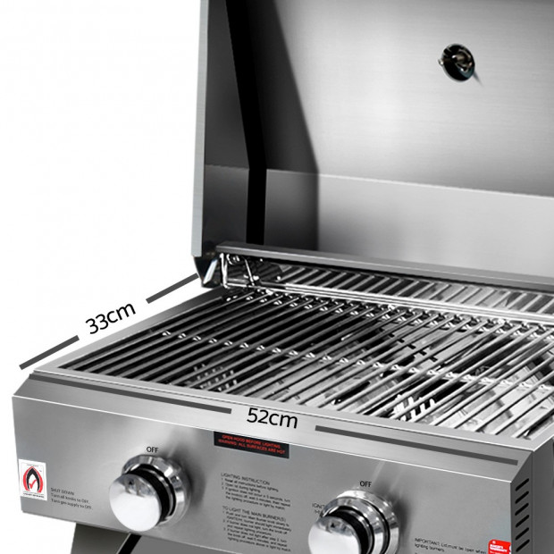 Grillz Portable 2 Burner Gas BBQ