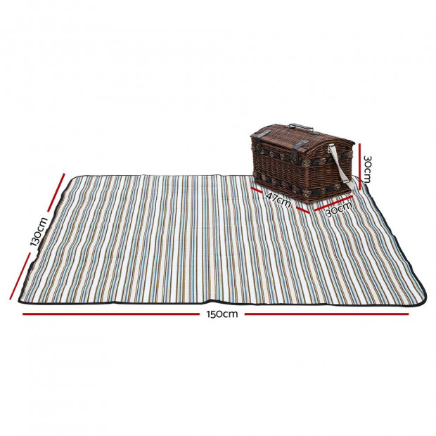 Alfresco 4 Person Wicker Picnic Basket Baskets Outdoor Insulate