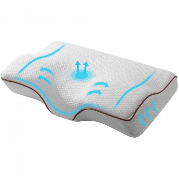 Memory Foam Pillow Neck Pillows Contour Rebound Pain Relief Support White