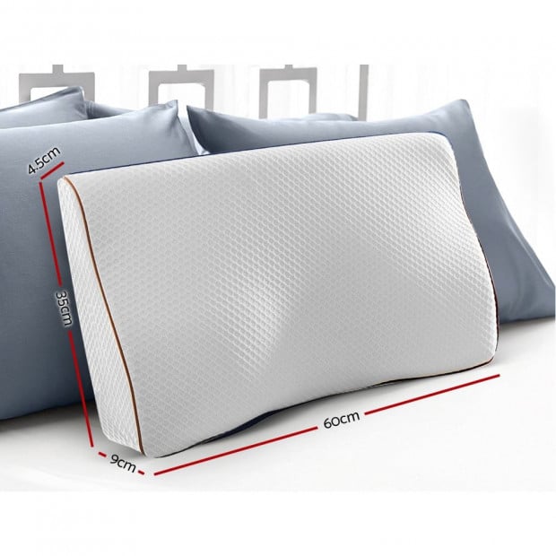 Memory Foam Pillow Neck Pillows Contour Rebound Pain Relief Support White Image 2