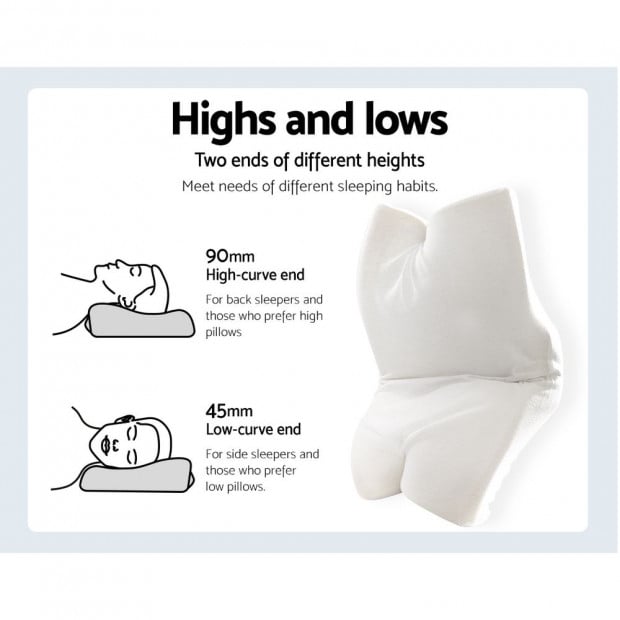 Memory Foam Pillow Neck Pillows Contour Rebound Pain Relief Support White Image 4