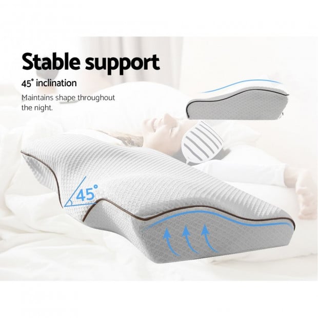 Memory Foam Pillow Neck Pillows Contour Rebound Pain Relief Support White Image 5