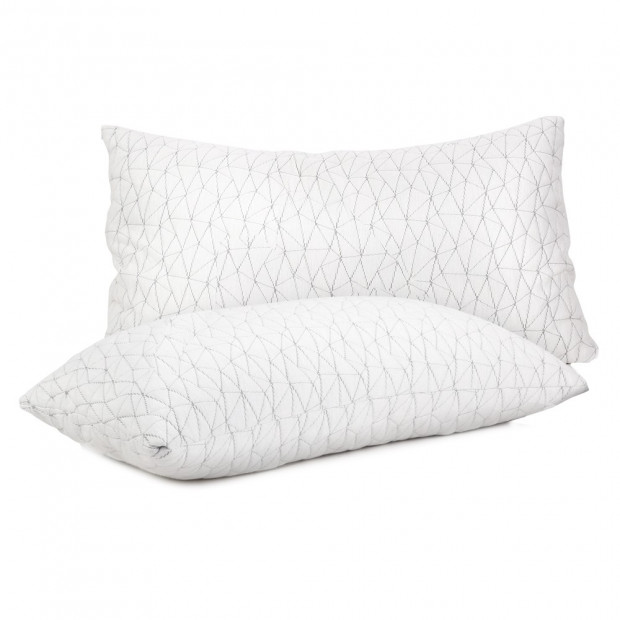 Bedding Set of 2 Rayon King Memory Foam Pillow Image 2