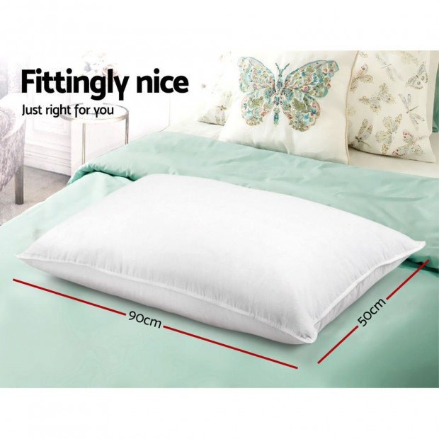 Bedding King Size 4 Pack Bed Pillow Medium*2 Firm*2 Microfibre Fiiling Image 2