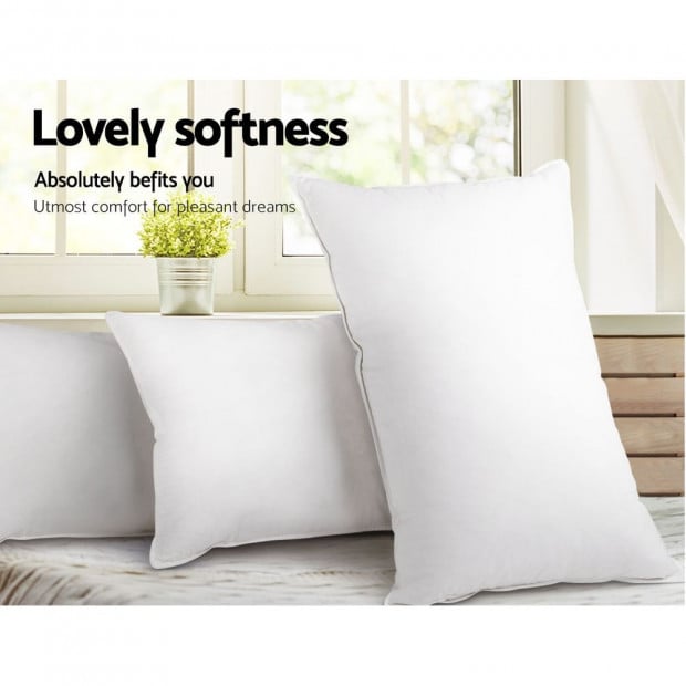 Bedding King Size 4 Pack Bed Pillow Medium*2 Firm*2 Microfibre Fiiling Image 5