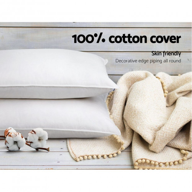 Bedding King Size 4 Pack Bed Pillow Medium*2 Firm*2 Microfibre Fiiling Image 6
