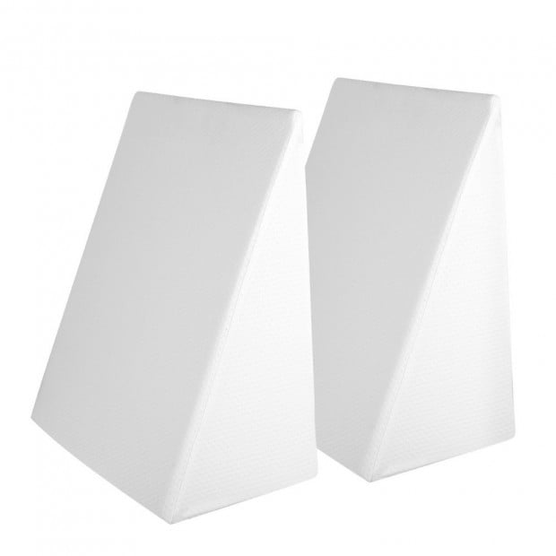 2X Memory Foam Wedge Pillow Neck Back Support with Cover Beige