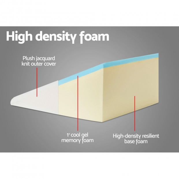 2X Memory Foam Wedge Pillow Neck Back Support with Cover Beige Image 4