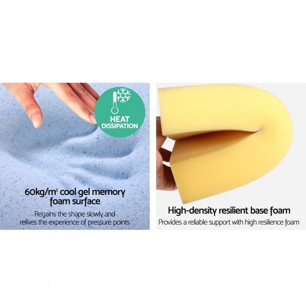 2X Memory Foam Wedge Pillow Neck Back Support with Cover Beige Image 5