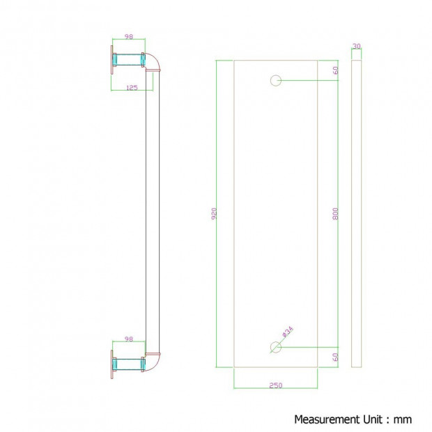 Rustic Industrial DIY Floating Pipe Shelf - 98 x 92cm Image 2