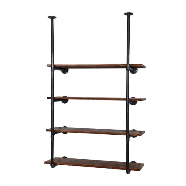 Industrial DIY Pipe Shelf Rustic Floating Wall Display Shelves Bracket
