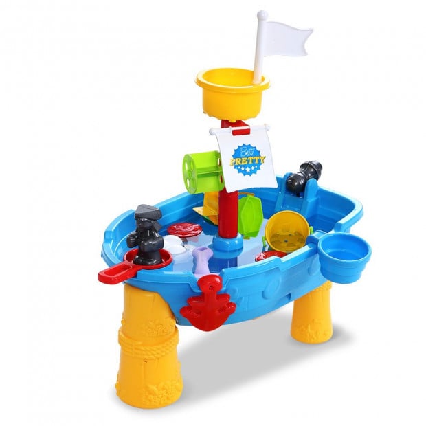 Kids Beach Sand and Water Toys Outdoor Table Pirate Ship Sandpit