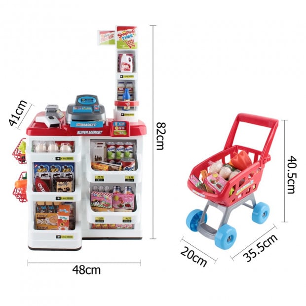 Supermarket Pretend Play Set Red White Image 2