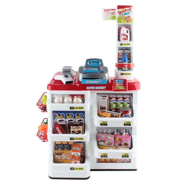 Supermarket Pretend Play Set Red White Image 3