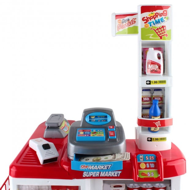 Supermarket Pretend Play Set Red White Image 4