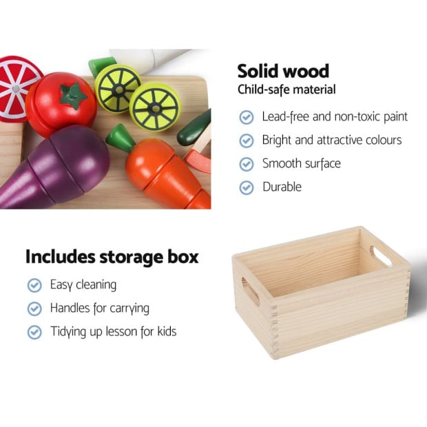 Kids Pretend Play Food Kitchen Wooden Toys Childrens Cooking Utensils Image 6