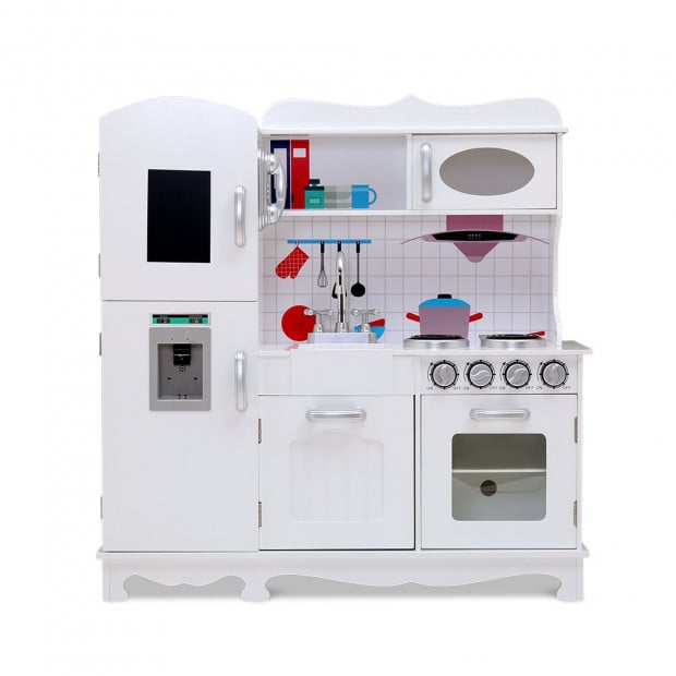 Kids Kitchen Set Pretend Play Food Sets Childrens Wooden White