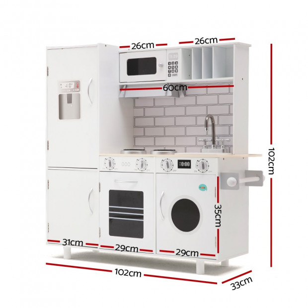 Keezi Wooden Kitchen Pretend Play Set Style A Image 1