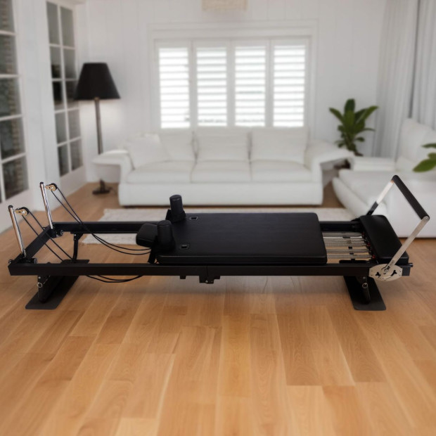 Powertrain Aria Pilates Reformer Machine Steel Foldable Multifunctional Home Gym Equipment Exercise Trainer Black Image 7