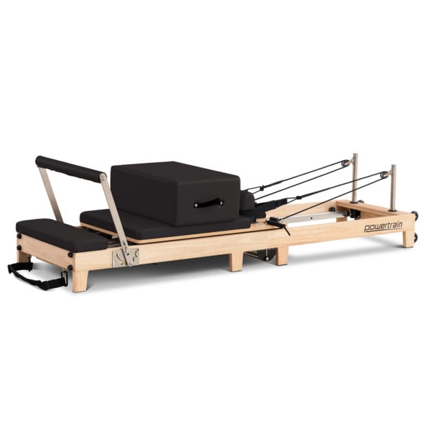 Powertrain Selina Foldable Wooden Pilates Reformer & Exercise Trainer in Black Image 11