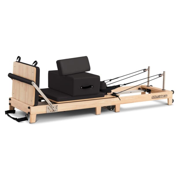 Powertrain Selina Foldable Wooden Pilates Reformer & Exercise Trainer in Black Image 12