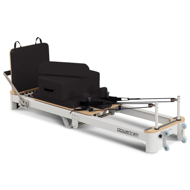 Powertrain Velora Pilates Reformer Machine Aluminium Foldable Multifunctional Home Gym Equipment Exercise Trainer Black Image 3