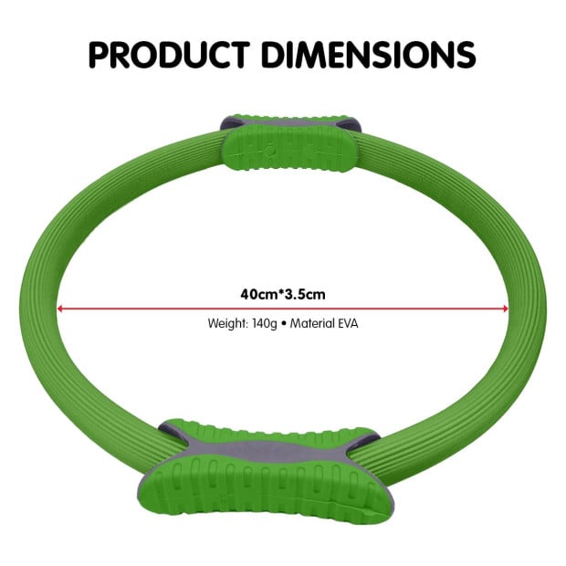 Powertrain Pilates Ring Band Yoga Home Workout Exercise Band - Green Image 5