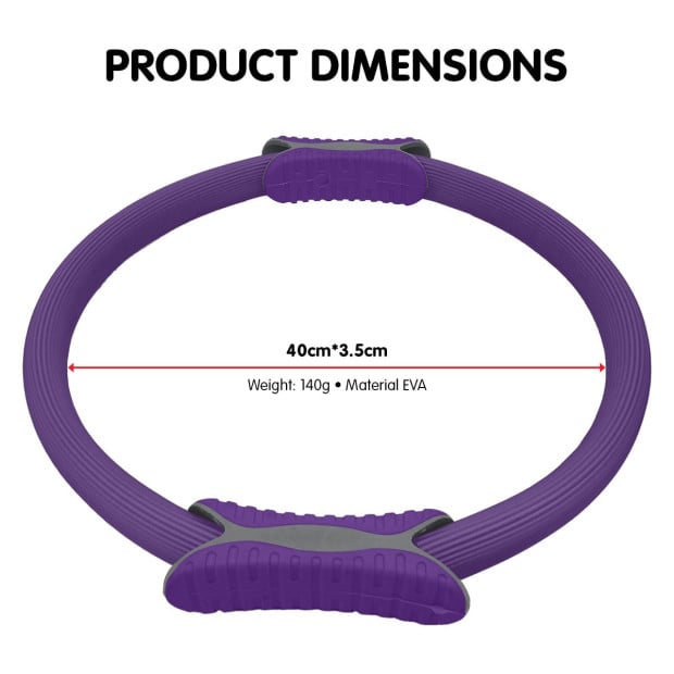 Powertrain Pilates Ring Band Yoga Home Workout Exercise Band - Purple Image 5