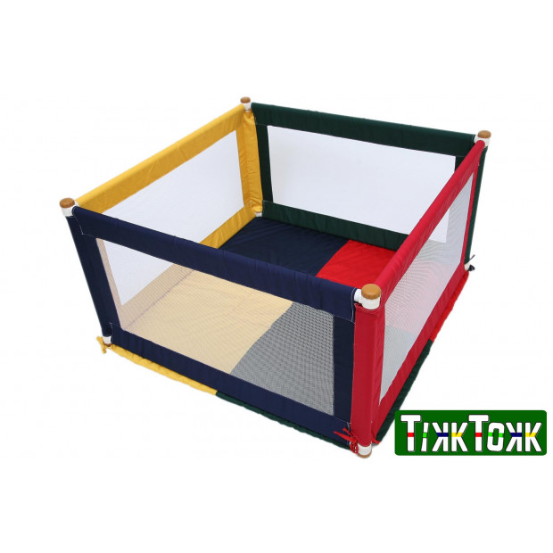 TikkTokk POKANO Fabric Playpen & Mat - SQUARE Colourful
