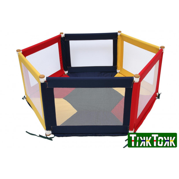 TikkTokk POKANO Fabric Playpen & Mat - HEX Colourful