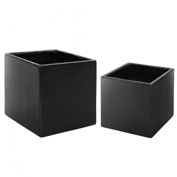 2X Plant Pots Plants Stone Large Garden Flower Decor Dark Grey