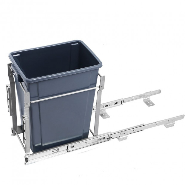 20L Pull Out Bin Door Mount Kitchen Rubbish Bin Grey