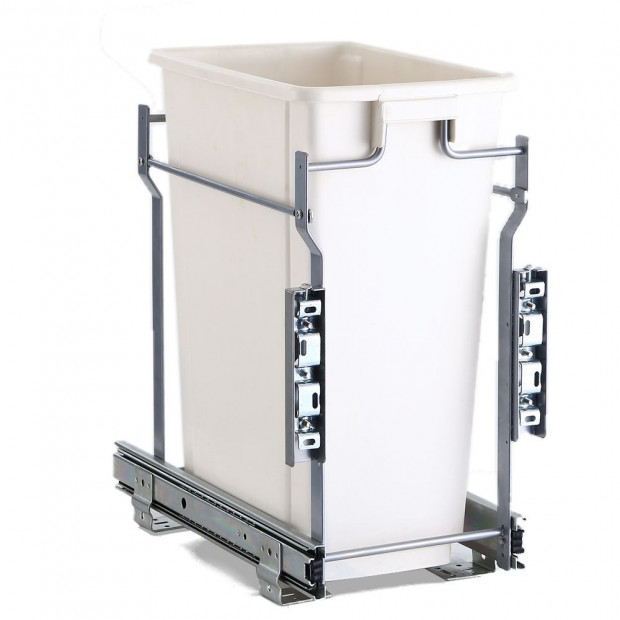 20L Pull Out Bin Door Mount Kitchen Rubbish Bin White