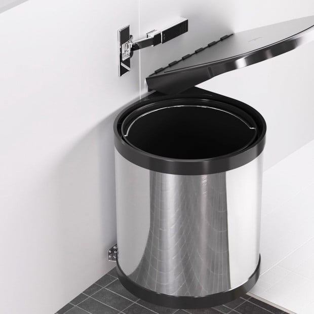 Kitchen Swing Out Pull Out Bin Stainless Steel Garbage Rubbish Can 12l Image 8