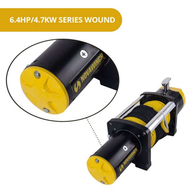 Novawinch Heavy duty 12500LBS 12V Electric Winch Synthetic Rope Image 6