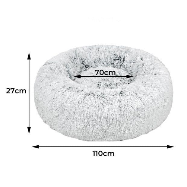 Pet Bed Cat Dog Donut Nest Calming Mat Soft Plush Kennel XL Image 3
