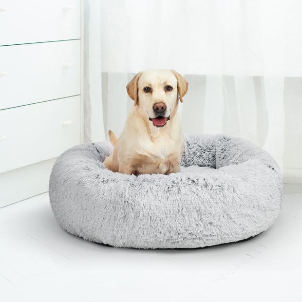 Pet Bed Cat Dog Donut Nest Calming Mat Soft Plush Kennel XL Image 8