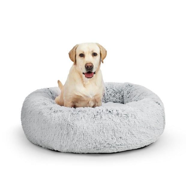 Pet Bed Cat Dog Donut Nest Calming Mat Soft Plush Kennel XL