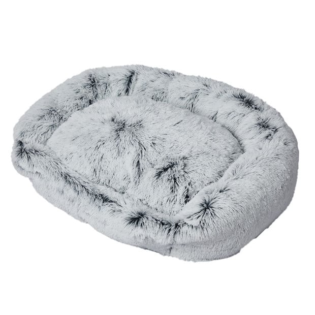 Dog Calming Bed Warm Soft Plush Comfy Sleeping Memory Foam Charcoal S Image 2